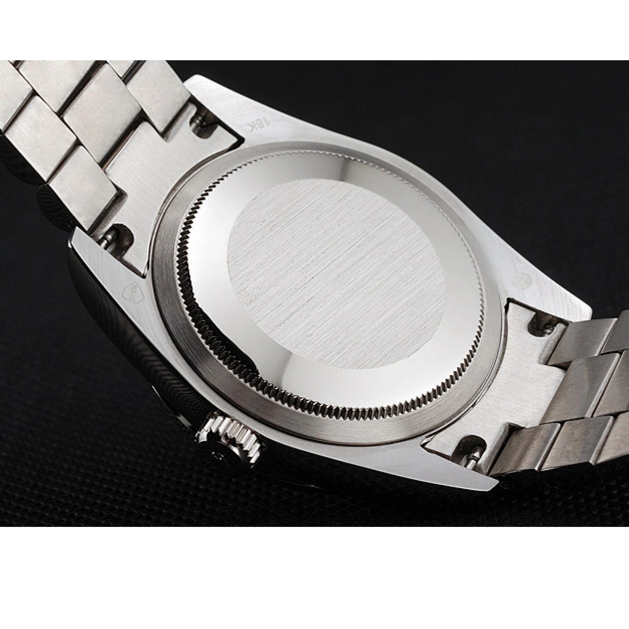 MiroTime 1026 Swiss Rolex Day Date Diamond Pave Dial And Bezel And Stainless Steel Bracelet